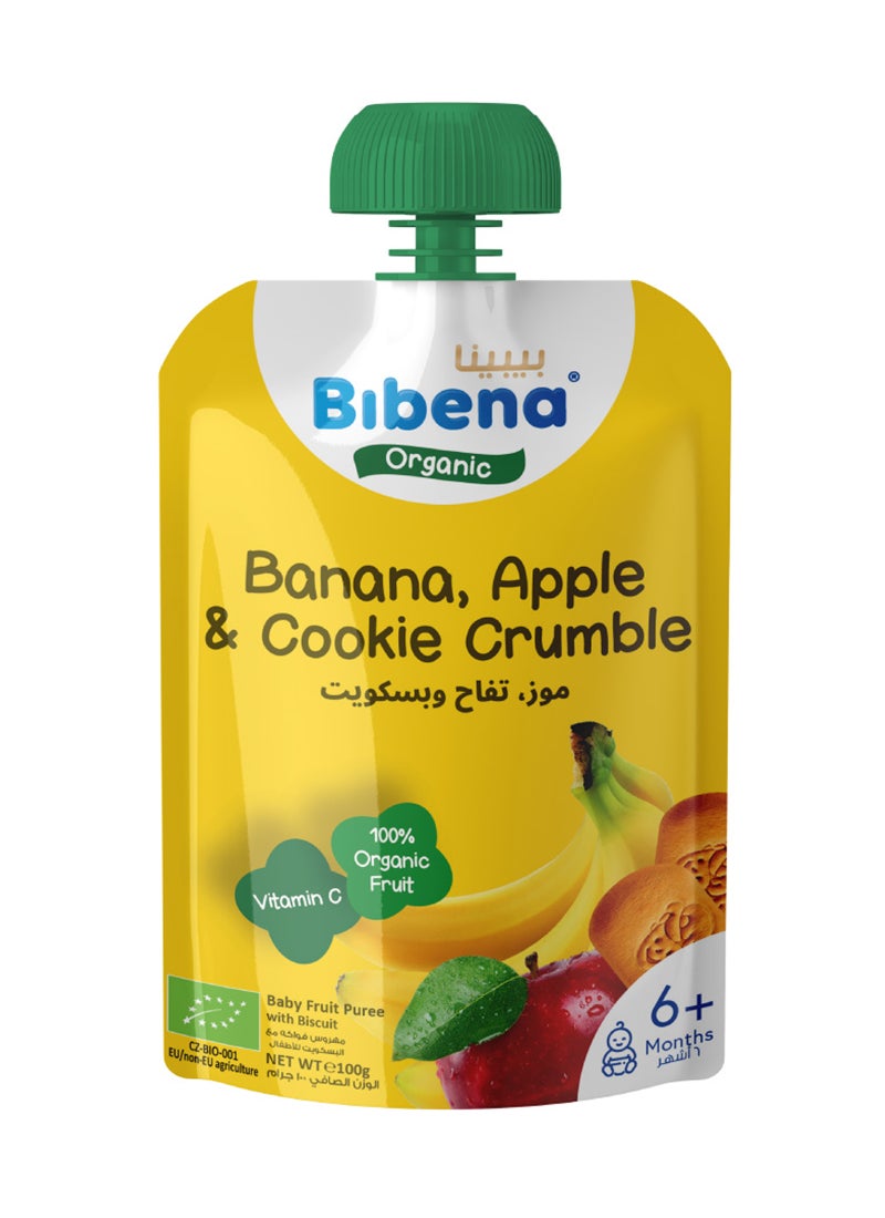 Bibena Organic Puree Banana Apple And Biscuits - Image 1